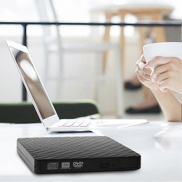 Extern CD DVD-enhet, USB 3.0 och Type-C Portabel CD DVD +/-Rw Enhetsläsare, DVD/CD ROM Brännare Rewr
