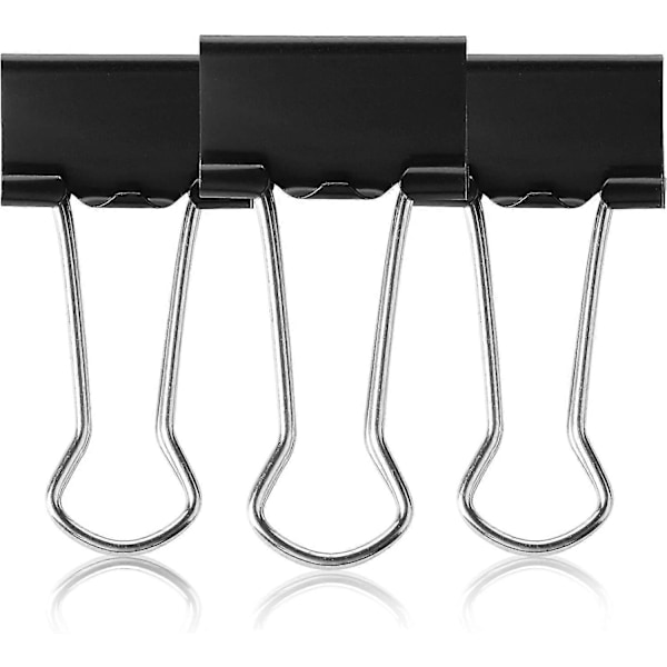 Binderclips, Små binderclips, 50 stk., 1,9 cm, Sort, Små clips, Papirbinderclips, lille størrelse, små papirclips