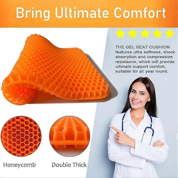 Gel Sittdynor, Gelkuddar, Svalkande & Ventilerande Sittdynor, Med Halkskydd