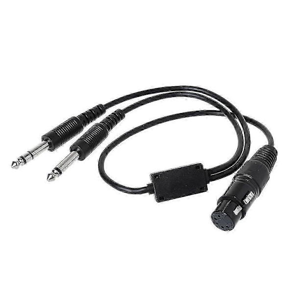 Sort Aviation Headset til bus XLR til GA (Dual Plug) Pilot Headset Adapter