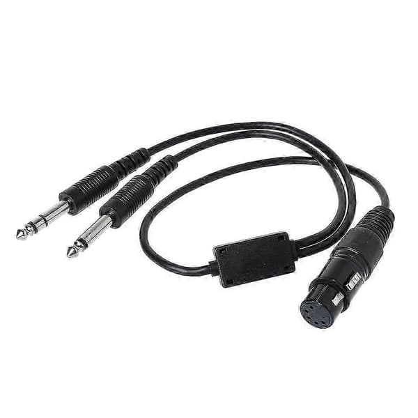 Svart Aviation Headset for buss XLR til GA (Dual Plug) Pilot Headset Adapter