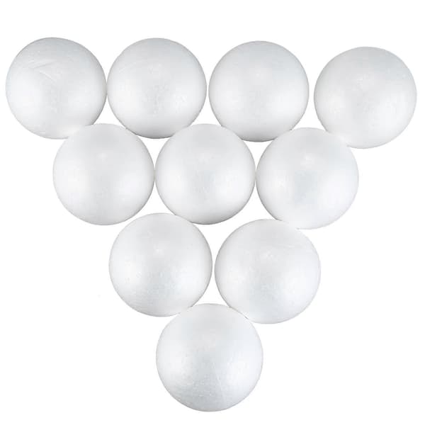 10 x Polystyren Skumkugle Sfære 10cm---Hvid