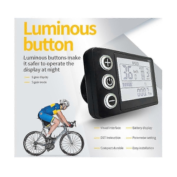 24V 36V 48V 60V Vattentät LCD-display S866 Kontrollerpanel Instrumentbräda Elcykeldisplay Lämplig för El