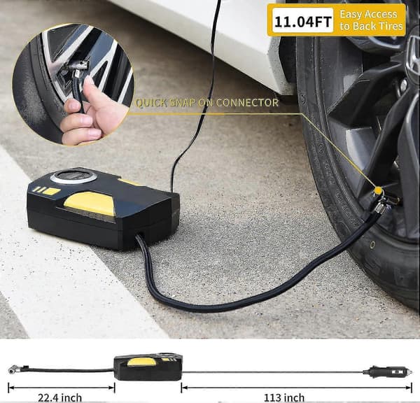 Bil Däckpump, Digital Luftkompressor Däckpump, Portabel 12v Snabb Bil Däckpump Luftpump
