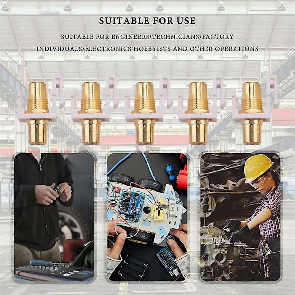 5-Pakning RCA Keystone Jack Innsettingskontakt Sokkel Hunn Snap-in Adapter Port Gullbelagt Inline Coup
