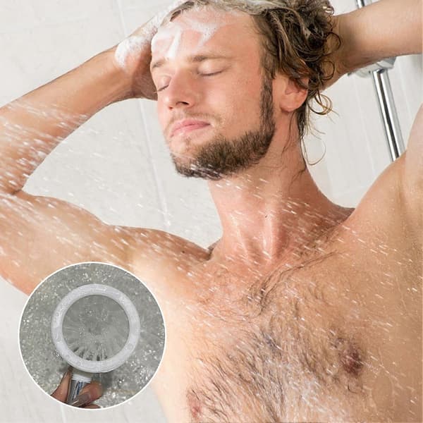 360 graders duschhuvud för badrum, kraftfull hydromassage, justerbart spraymunstycke Black S