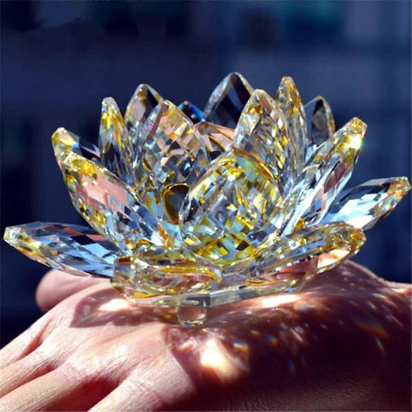C Krystall Lotus Blomst Figur Valentins Bryllupsdekor