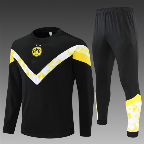 22-23 ny säsong Dortmund vuxen/barn långärmad jerseydräkt black M