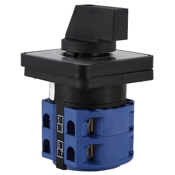 AC660V 25A 2-polet 3-positions momentan omskifter blå+sort