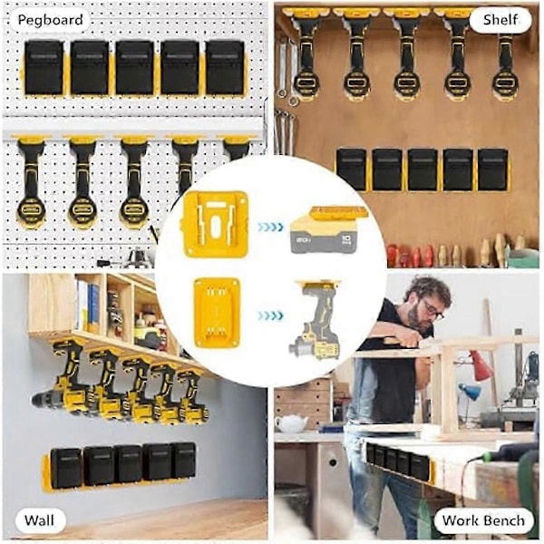 Batterihållare, 5 st Batterihållare Väggfäste för Dewalt Batteri