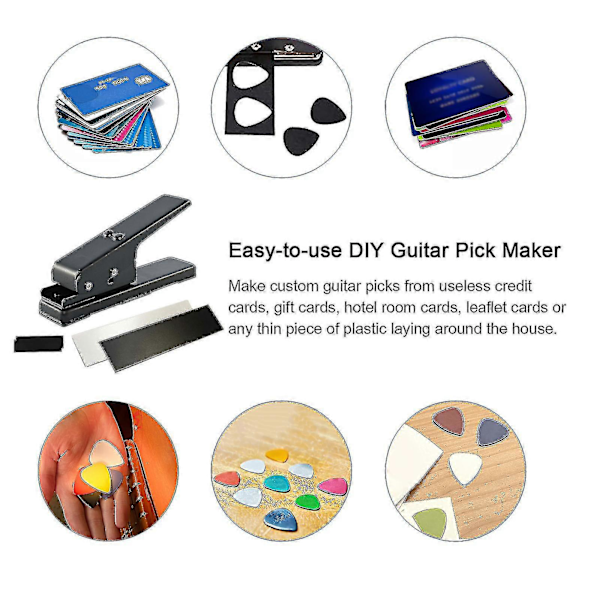 Gitarrplockspunchset med 2 plockremsor, 2 sandpapper, lättanvänd DIY-plocktillverkare, underbar present till gitarrister, födelsedagar, familj och vänner