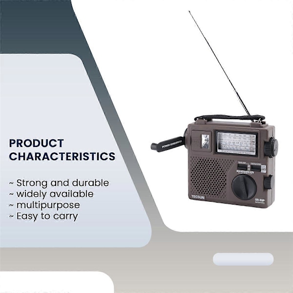 TECSUN GR-88P Digital Radiomottaker Nødlysradio Dynamoradio med Innebygd Høyttaler Manuell