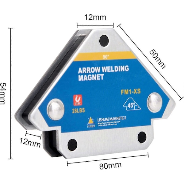 4 kpl Hitsausmagneetteja, Pitovoima 13 kg/28 lb, Hitsausneliö Magneettiselle Asennuslaitteelle