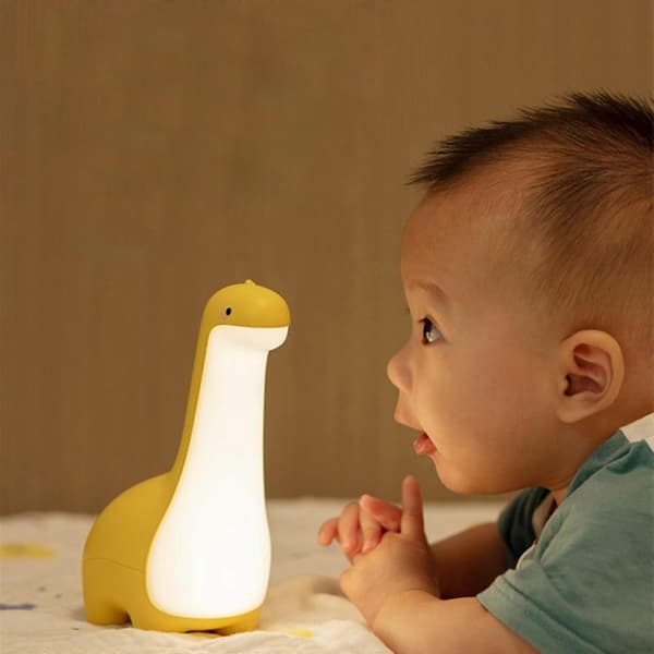 Sød dinosaur-natlampe USB LED-lampe til børn yellow