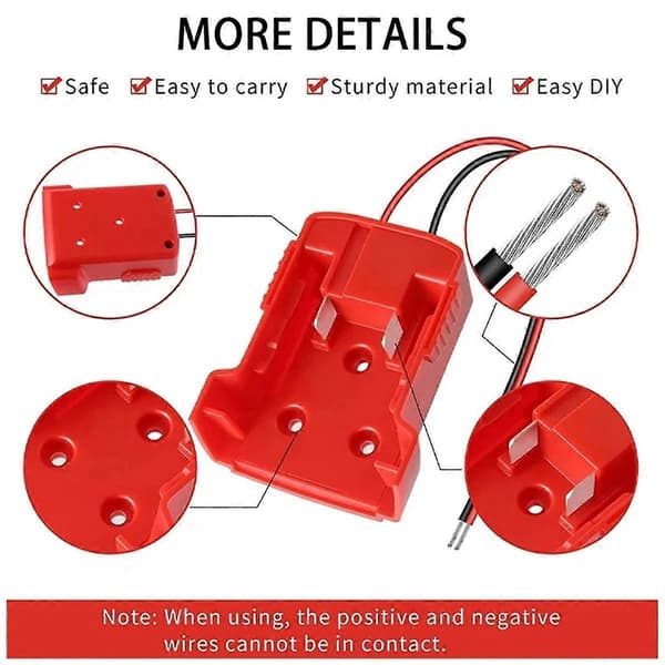 til Milwaukee 18V Batteriadapter Konverter til DIY Elværktøj