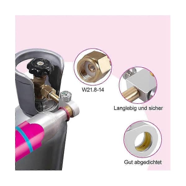 CO2 Påfyllningsadapter Passar Duo, Art, Terra Quick Connect CO2 Cylinder med 3000Psi Tryckmätare