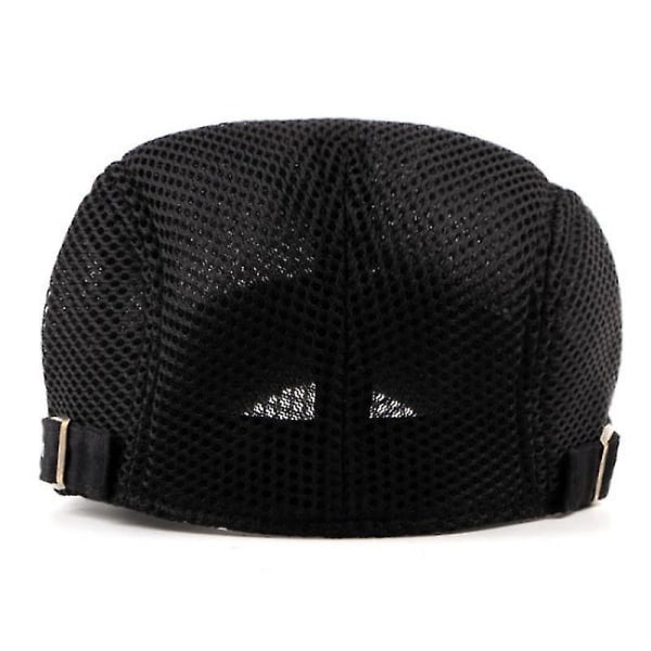 Platt mesh för män Andas Newsboy Gatsby Ivy Hat Golf Driving Baker Taxi Driver Hat Black