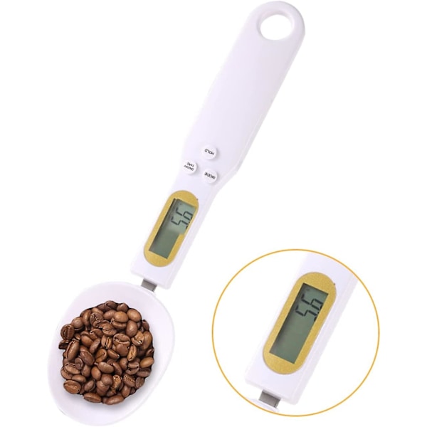Elektronisk vægt kaffe måleske, 500g/0,1g køkken digital madvægt ske med LCD-display