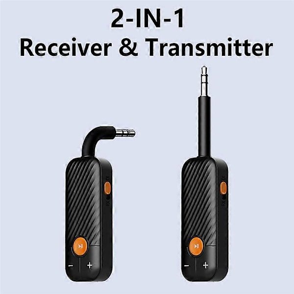 Bluetooth 5.2 Audio Receiver Sender 3.5mm AUX Stereo Trådløs Audio Adapter med Mikrofon til Hovedtelefoner