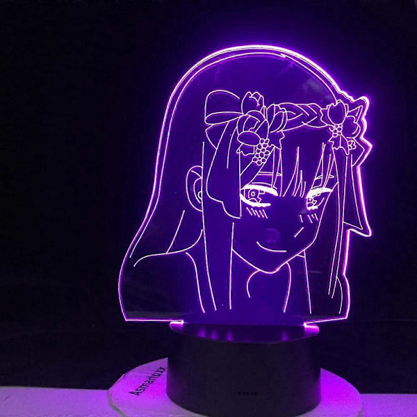 3D Illusion Lampa Anime Zero Two Figur Ny Nattlampa Barn Flickor Sovrum Dekor Lampa Manga Gåva Anime Lampa LED Nattlampa för Barn 7 Färg Touc