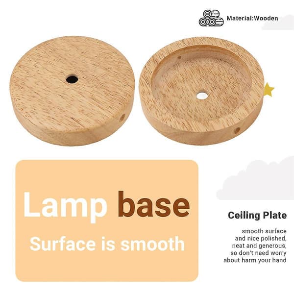 Lampebase, konsis stil, moderne takplate, tretakholder, E27 lampefeste, lysekronebase