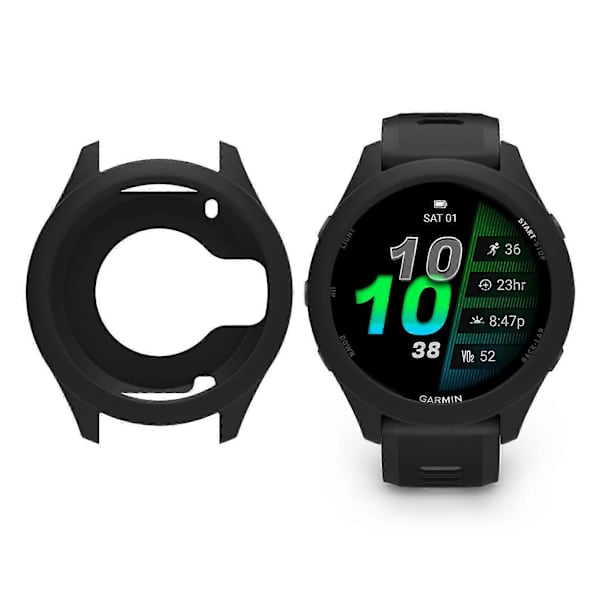 TKdaddy til Garmin Forerunner 970 Urkasse Blød Silikone Hul Urramme Cover Sort