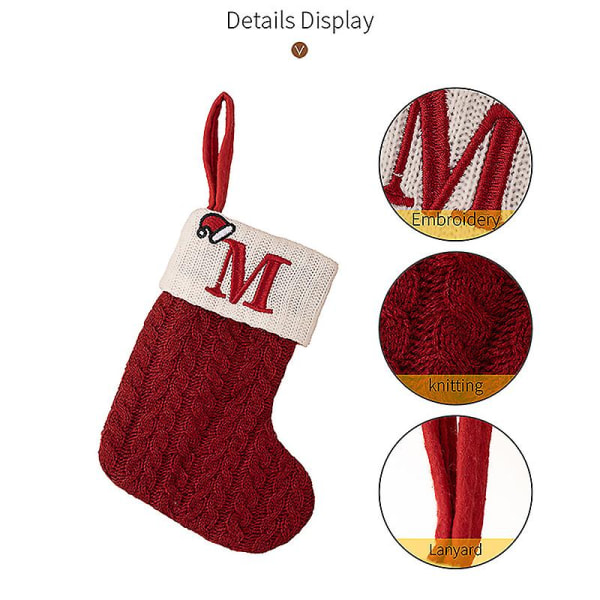 Christmas strumpor stickning brev strumpa dekoration för hem Xmas Tree Ornament style 25