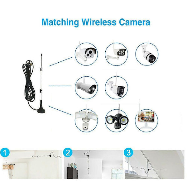7DBi 2.4G/5G/5.8G Wifi Antenne Booster Antenneforlængerkabel Trådløs Til IP Cam