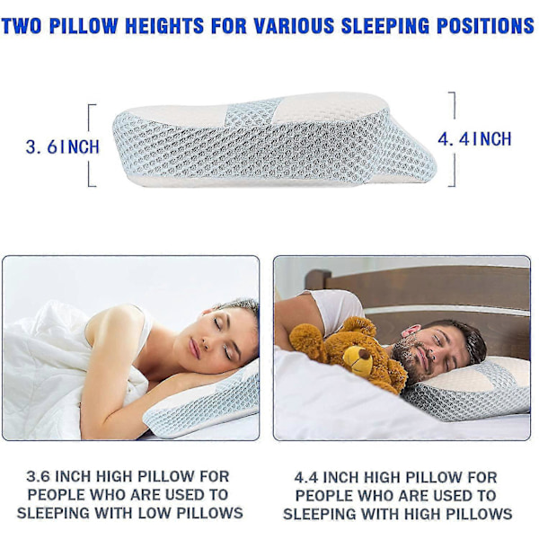 Cervical Memory Foam Kudde Med Nackstöd - Mjuk Sovkudde För Nacke, För Sid- Och Ryggsovare