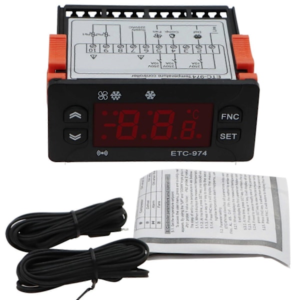 ETC-974 Digital Temperaturregulator Alarm 220V NTC Sensor