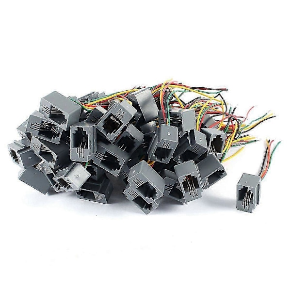 50 stk. 616E 4P4C RJ9 Hun Telefonstik Adapter m/ 4 Ledninger 8cm