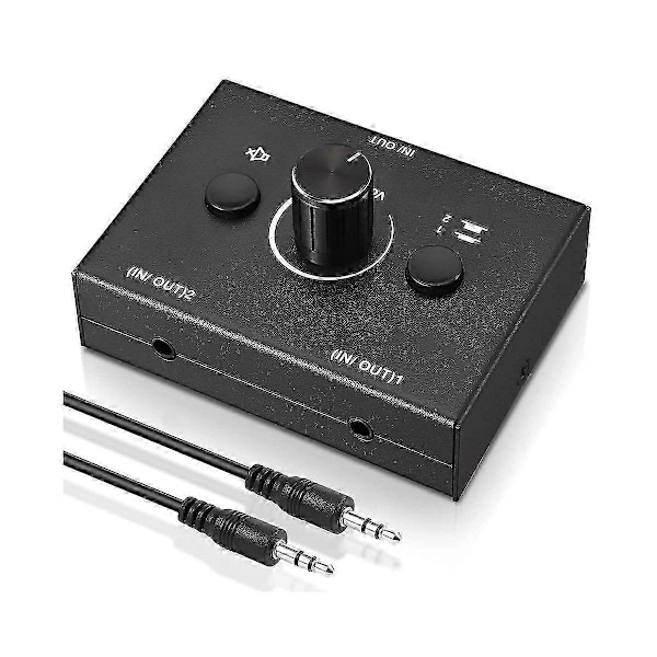 3,5 mm Audio Switch, 2 Indgange 1 Udgang/1 Indgang 2 Udgange Audio Splitter Switch, Audio Switch Box