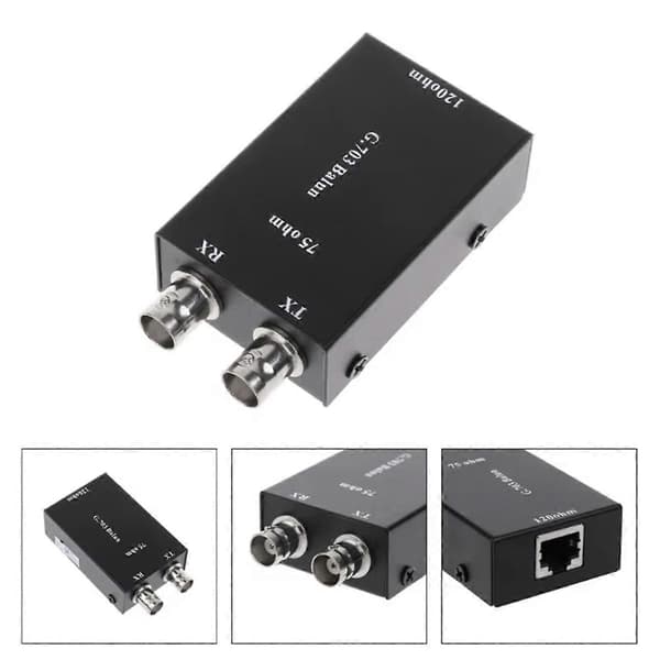 2.048Mbps G703 Koaksiaalinen BNC - RJ45 Lähetin E1 Muunnin Balansoitu Epäbalansoitu 75 Ohm - 120 Ohm I