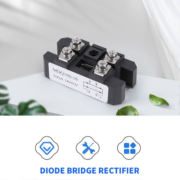 MDQ 100A-1600V Sort Enkeltfaset Diode Bro Ensretter 100A Amp Høj Effekt 1600V