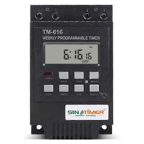 Tm616 30amp 4-pins 7 Programmerbar Timer Din Skinne Montering Timer Bryter Digital Timer 110v Ac Programmerbar Timer Relé
