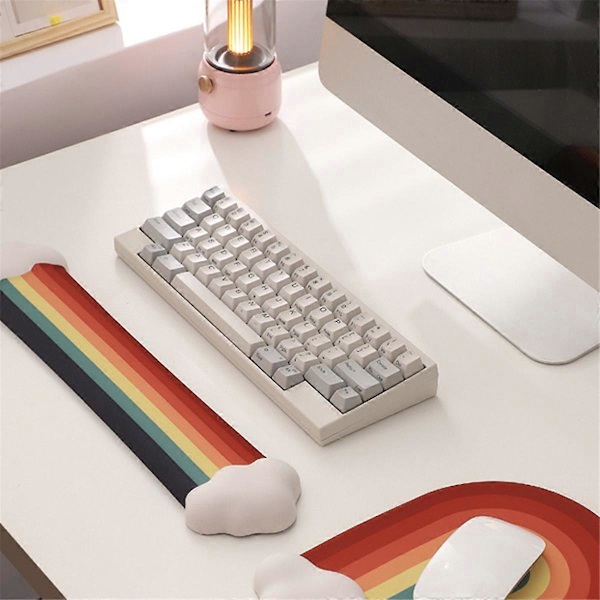 Regnbue Tastatur Håndledsstøtte Ergonomisk Musemåtte Egnet til Desktop Kontor Computer Laptop Håndledsstøtte