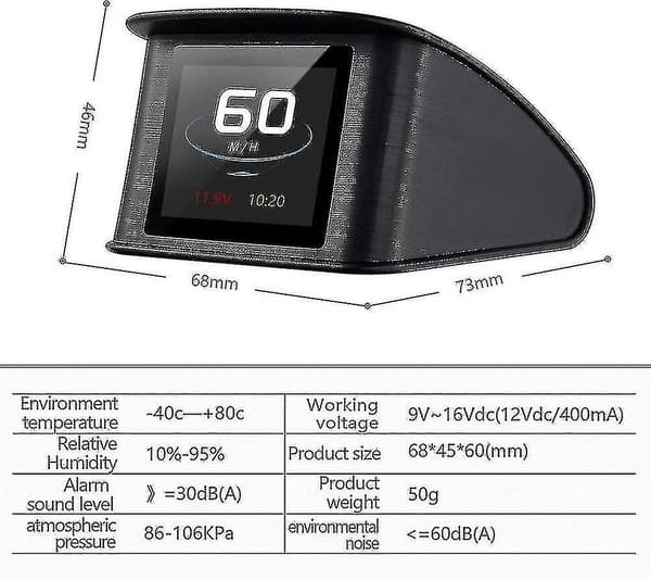 Mph/km Display-digital Meter-gps Hastighetsdetektor-hastighetsvarsel