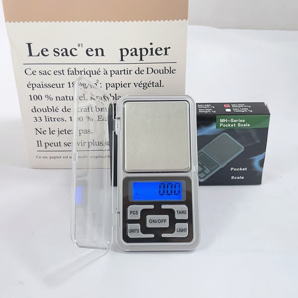 Elektroninen taskuvaaka, taskuvaaka, koruvaaka 0,01 - 200g hopea
