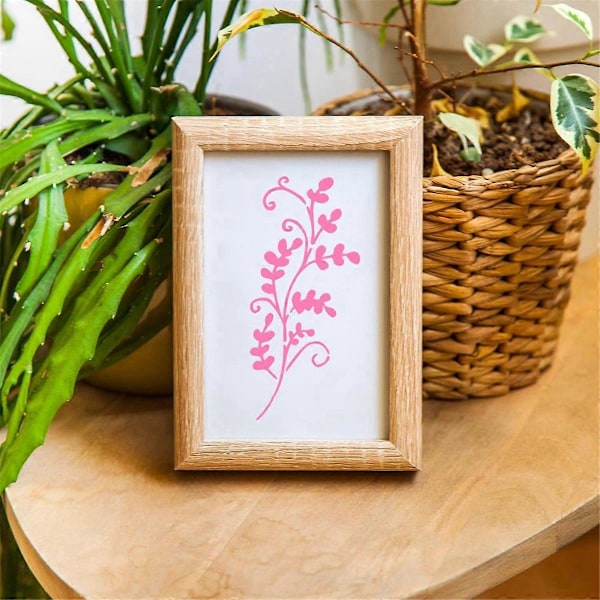 24 st Wildblommemålningsmallar, Blomblad Hantverk Lövmallar, Konst Trä Vägg Dörr Canvas