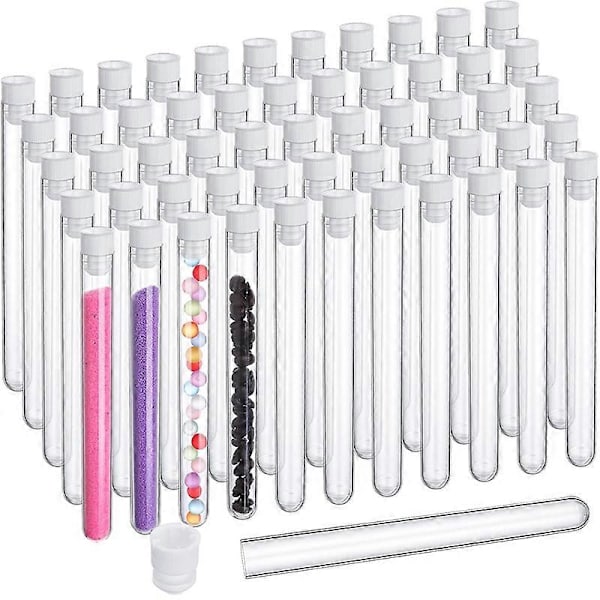100 stk. klare reagensglas med låg 25 ml plastikrør