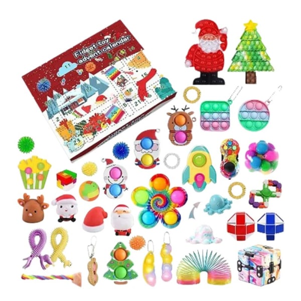 24 dagar/ set Fidget Toys Jul Adventskalenderpaket Anti Stress Toy Kit Stress Relief Figet Toy Blind Box Barn Julklapp style 18