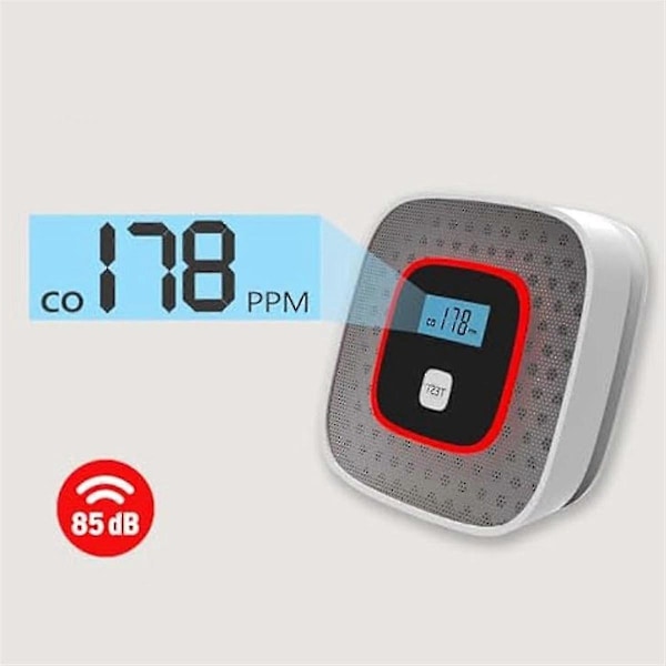 Kolmonoxidvarnare, CO-larm, Kolmonoxidlarm med LCD-display, Batteridriven CO-detektor