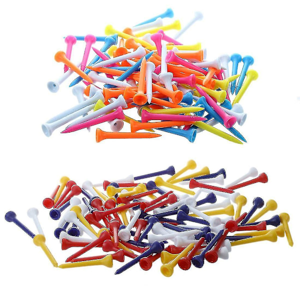 200 st Golf-peggar Plast Blandade Färger 54 mm & 49 mm