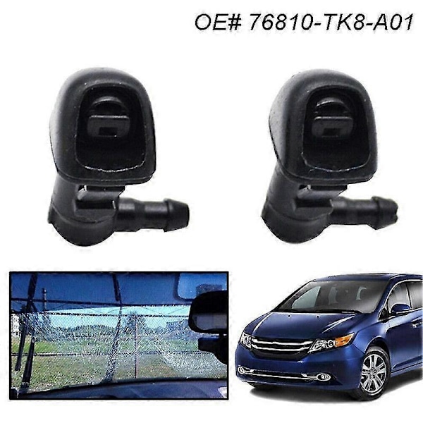 1 Set Vindrutespolarmunstycken Kit 76810-TK8-A01 Spolarmunstycke och Vätskeslang med Anslutningar för Honda Odyssey 2011-2017