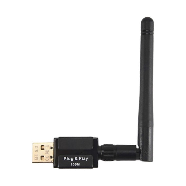 100M USB Bluetooth 5.3 Adapter USB Bluetooth Sändare Mottagare Extern Antenn Bluetooth Adapter
