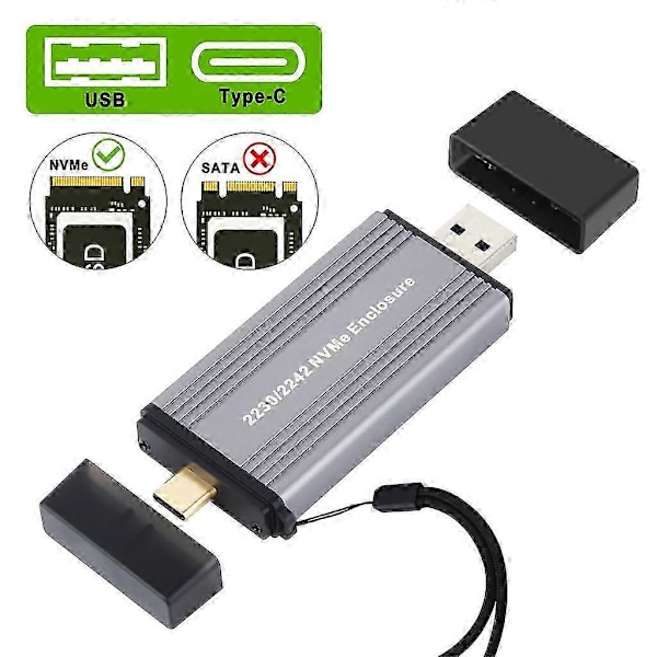 M.2 2230 2242 PCIE NVMe Harddisk Kabinett Boks USB3.1 10Gbps Rask Overføring