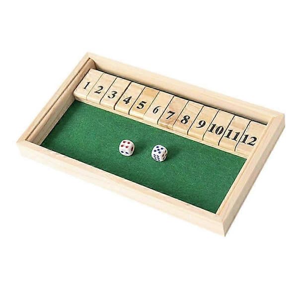 Shut the Box Spel Träbräde Nummer Dricka Tärningsspel Traditionella Spel