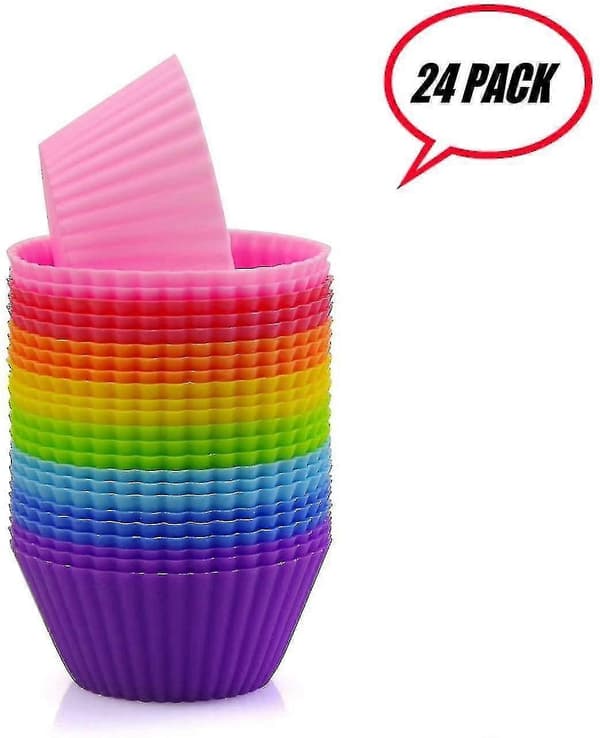 Genanvendelige og non-stick silikone bageforme, cupcake liners, muffinsforme