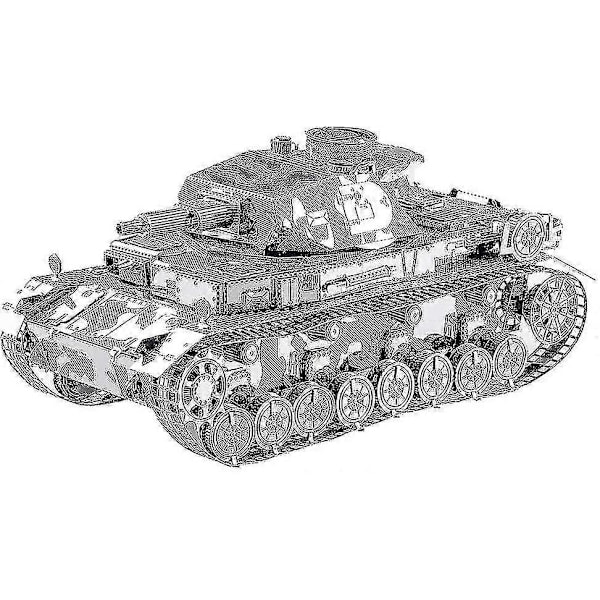 3D Metallmodellbyggsats för vuxna - Tysk Iv Tank DIY 3D Metallpussel, Jul- och nyårspresenter för vuxna