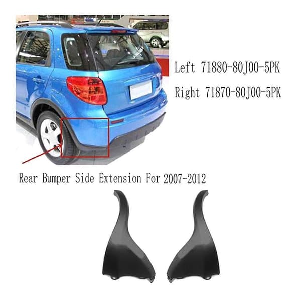 Sideforlengelse bakre støtfanger for Suzuki SX4 5 DR 2007-2012 Høyre